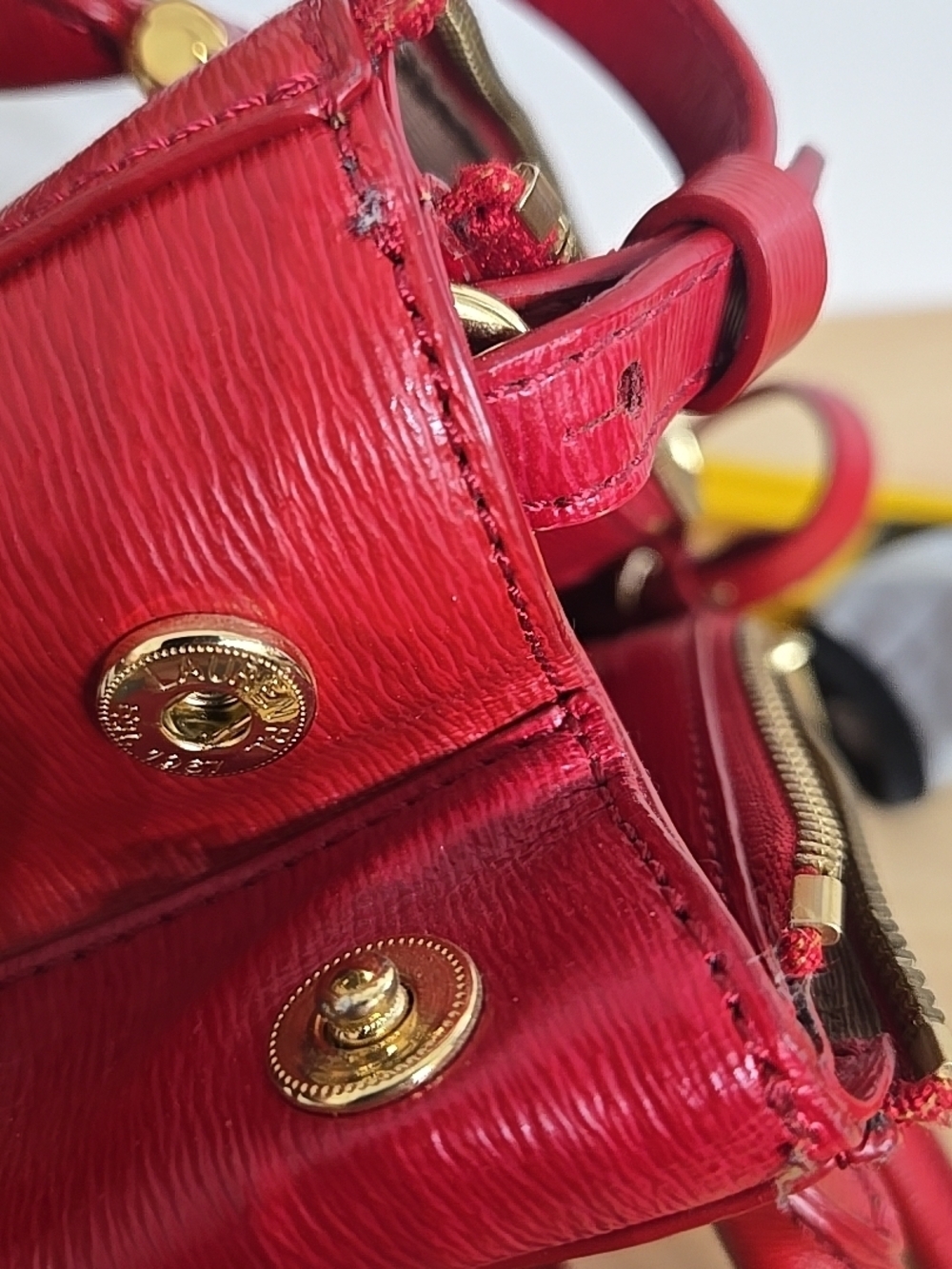 Ralph Lauren Mini Newbury double zip satchel bag Red - Picture 13 of 16